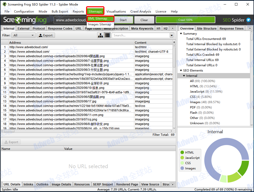 选择xml sitemap