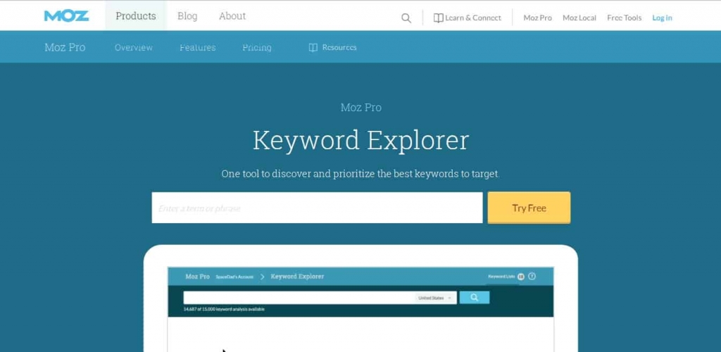 Moz Keyword Explorer