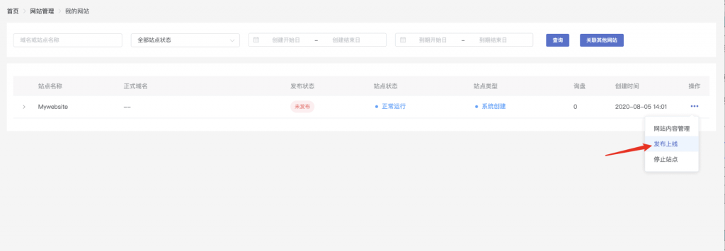 网站发布上线