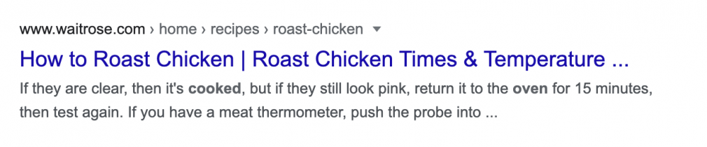 how to roast chicken serp result