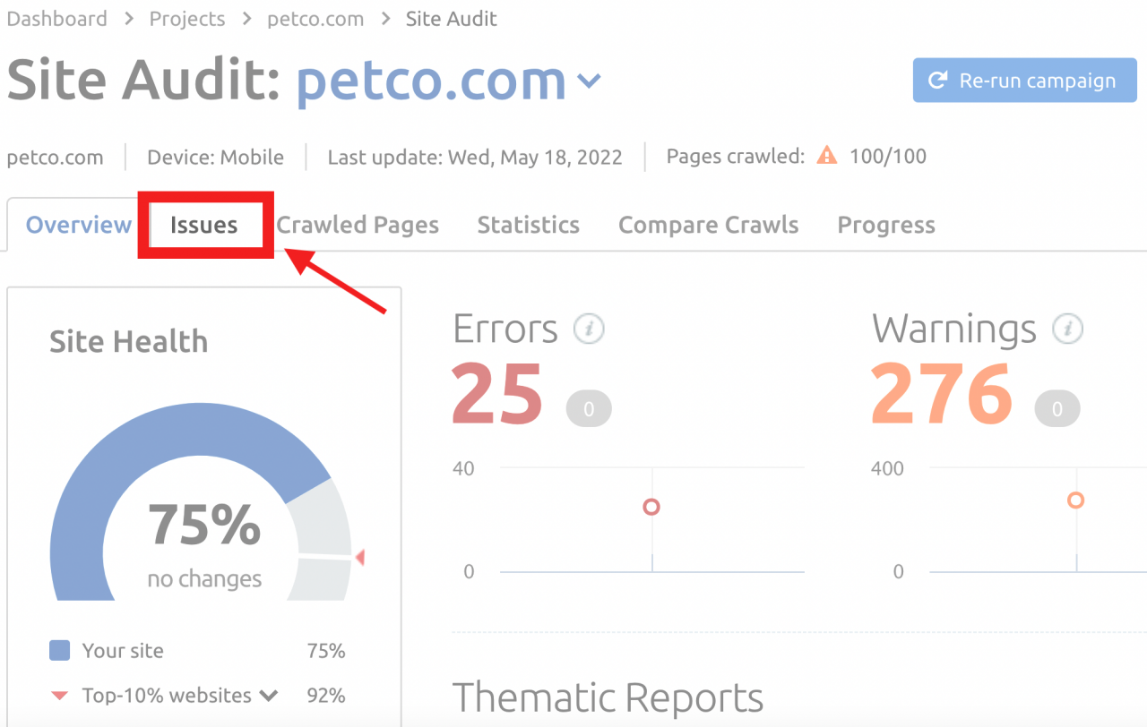 Petco 现场审核问题选项卡