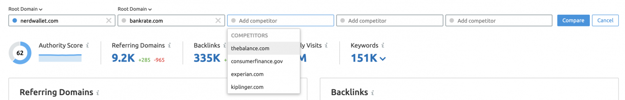 Competitor Link Domains