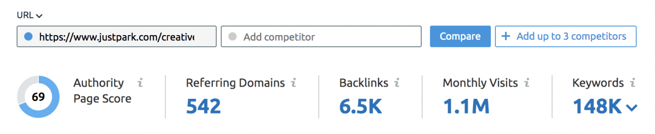 Interactive game backlinks data