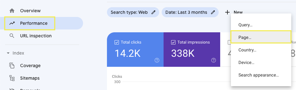 Google Search Console_segment to view one web page