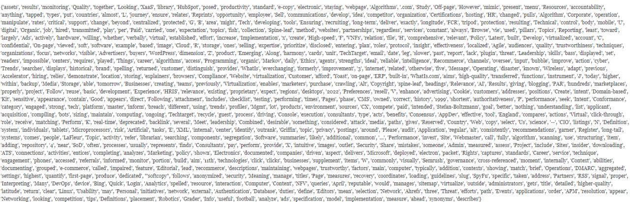 Compare Vocabulary Differences Between Ranking Web Pages On SERP With Python