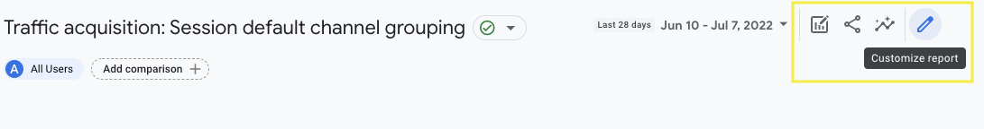 Customize GA4 report