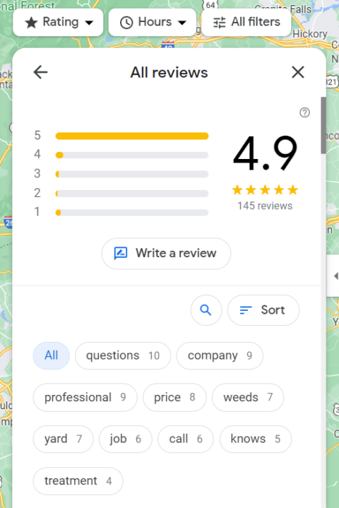 Google review example