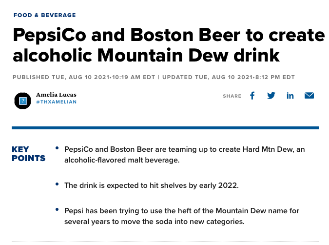 来自 Sam Adams 酿酒商的这份新闻稿被 CNBC 报道。