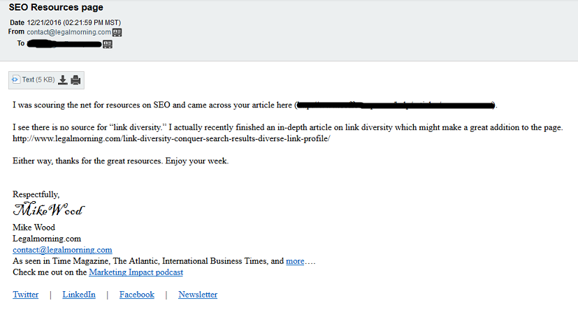 backlink building email outreach template
