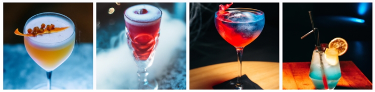 A colorful alcoholic cocktail, professional food photography.