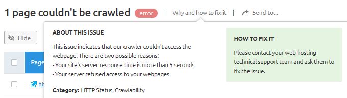 semrush crawlability problems