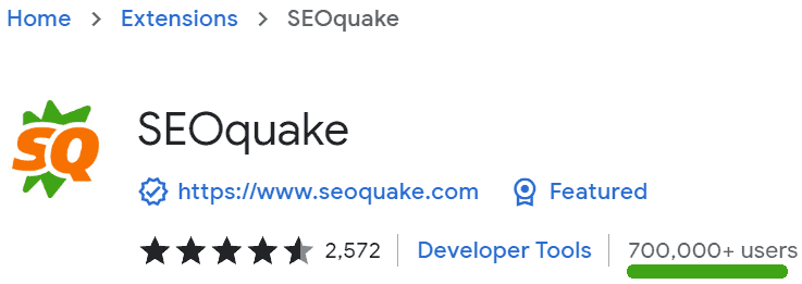 SEOquake Chrome 扩展网页截图
