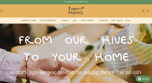 快乐有机物 shopify 商店