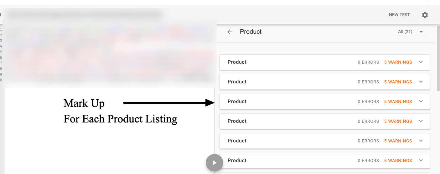 Shopify 产品系列页面中的每个产品都标有产品结构化数据