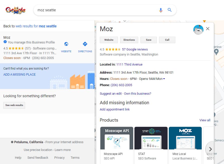 Google 地图列表的 Google Local Finder 版本。