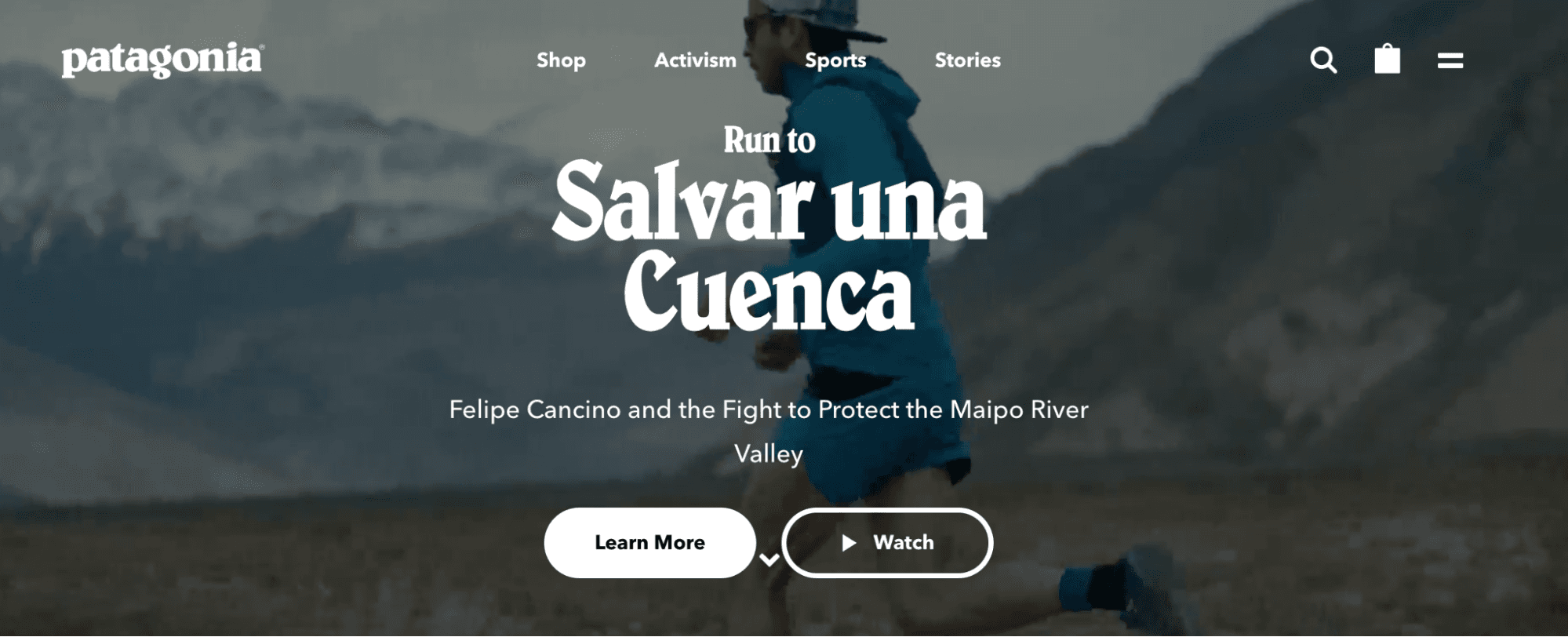 Patagonia.com 主页。